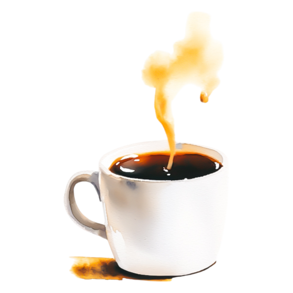 Freshly Brewed Coffee Cup with Aromatic Steam Rising Upward png