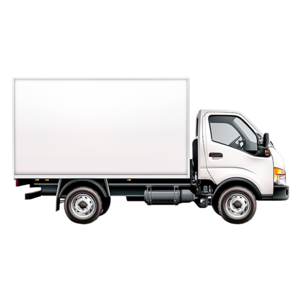 Clean White Delivery Truck with Empty Cargo Area on Background png
