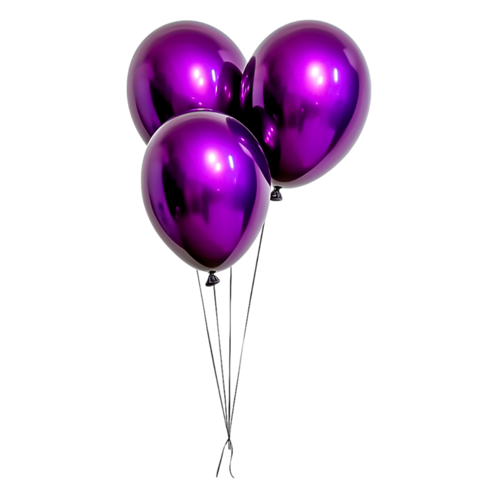 Vibrant Purple Balloons Floating in Air for Celebration Events png