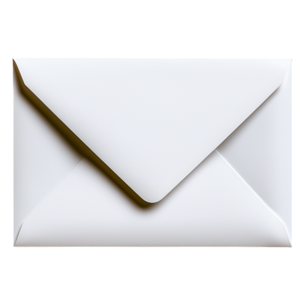 Simple Elegant White Envelope on Black Background png