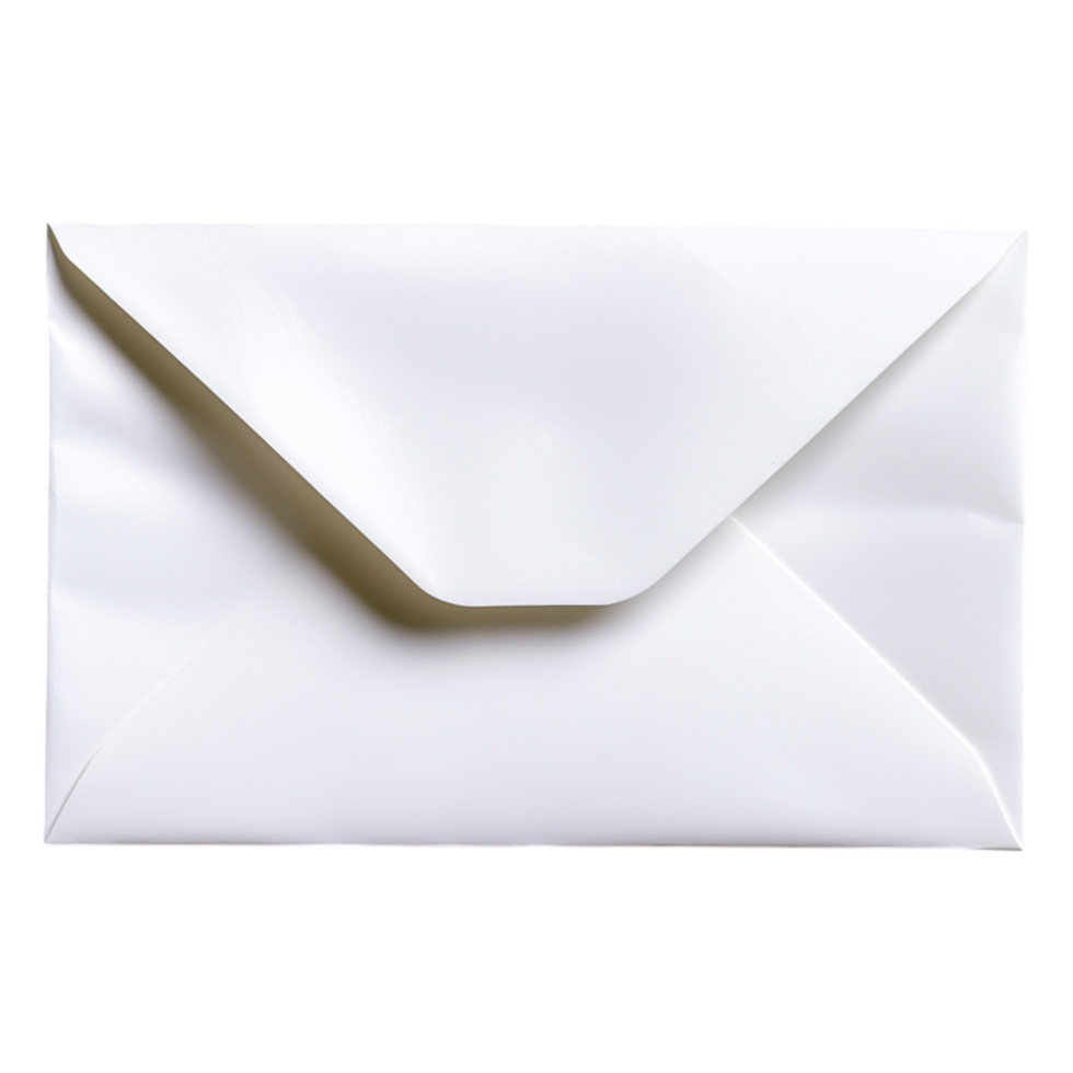 White Envelope Plain Background with Shadow Effect png