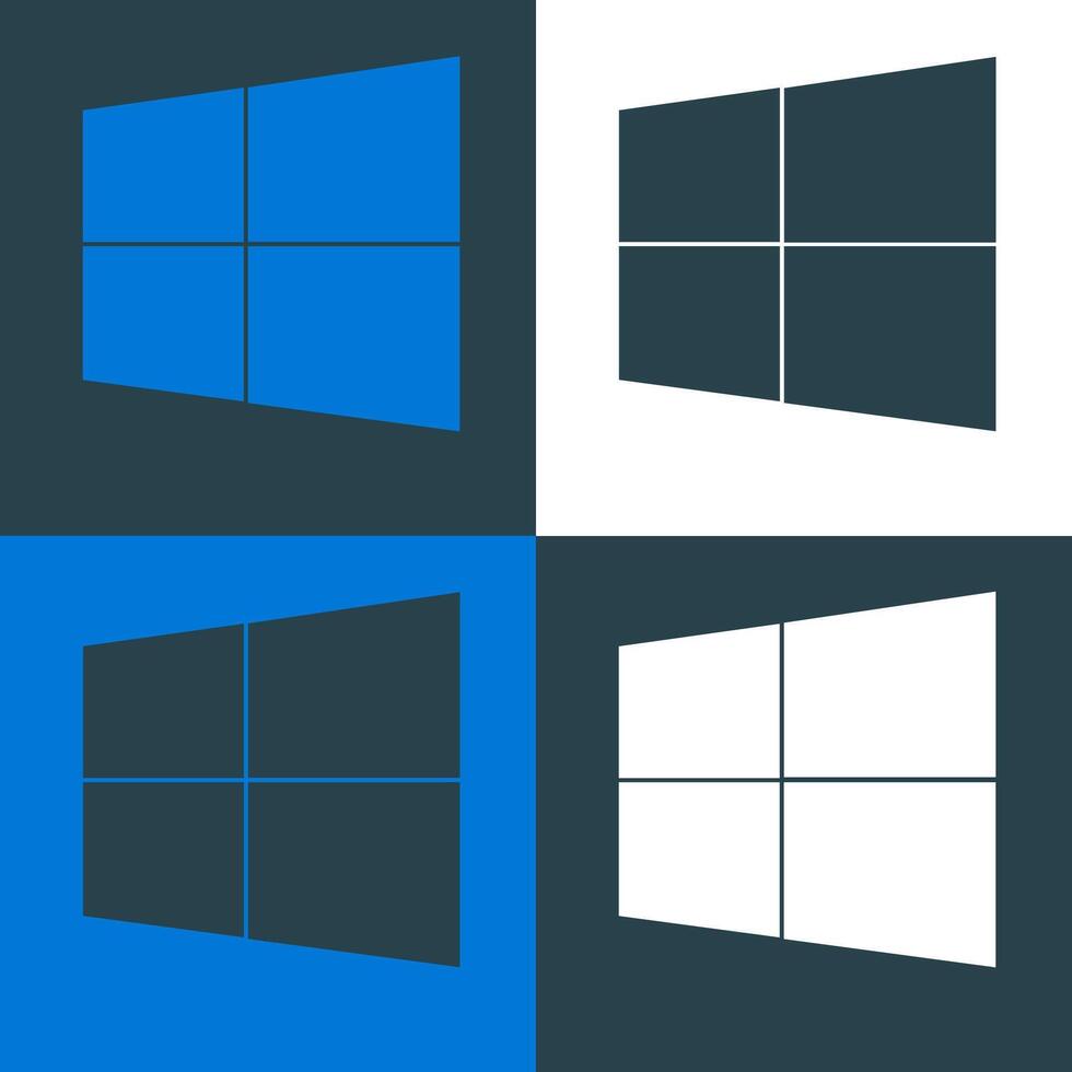 windows 10 logo variations vector
