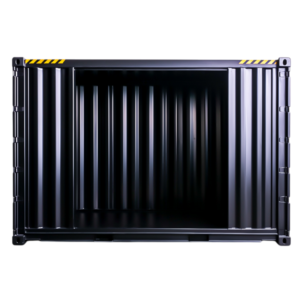 Empty Shipping Container Interior View with Dark Background png