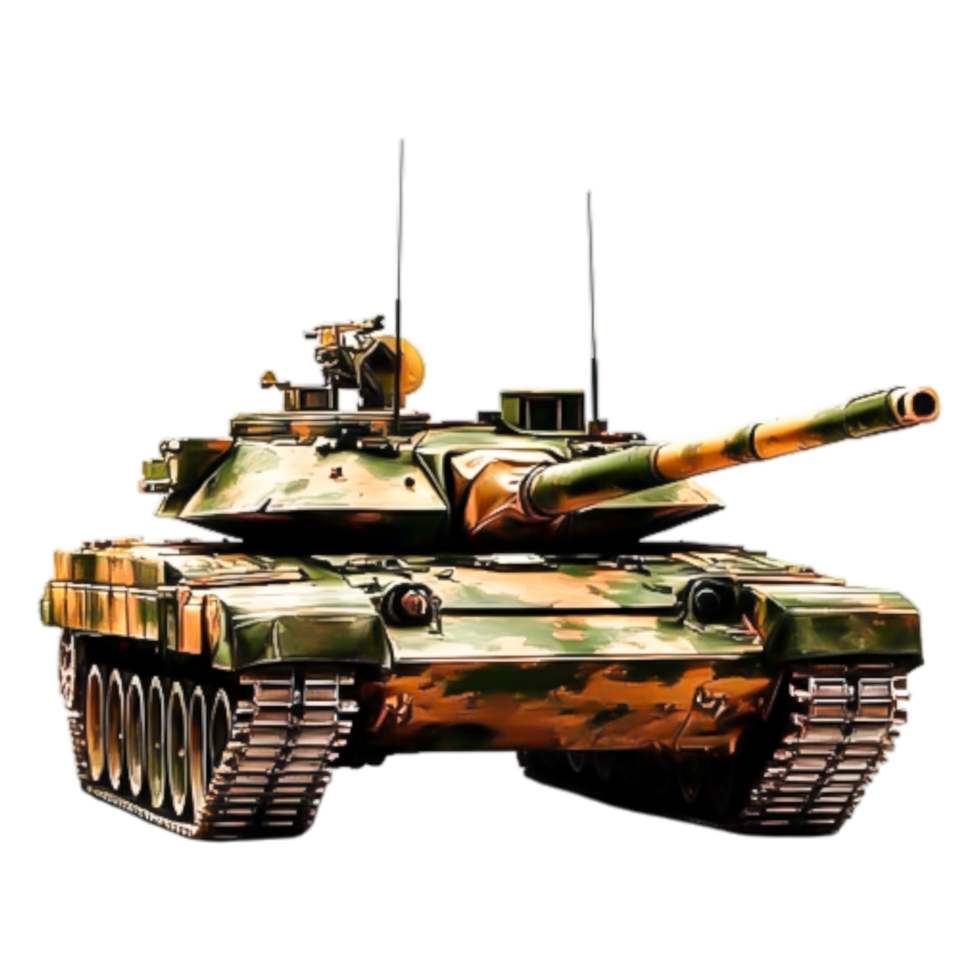 Military Tank on with Camouflage Design png