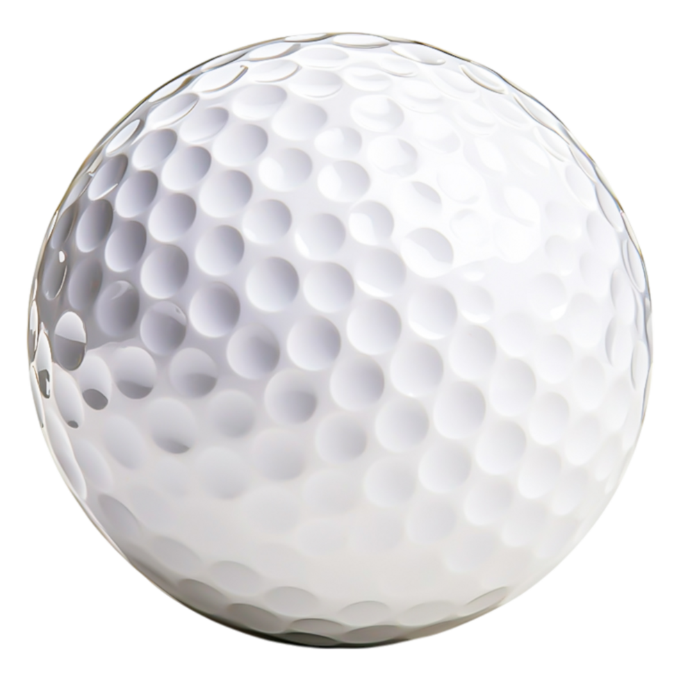 closeup View of a White Golf Ball with Dimples and Shiny Surface png