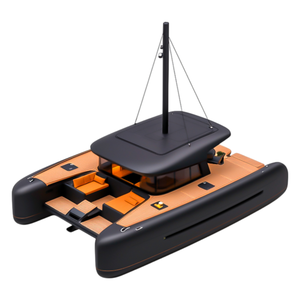 Modern Catamaran with Elegant Design and Comfortable Seating png