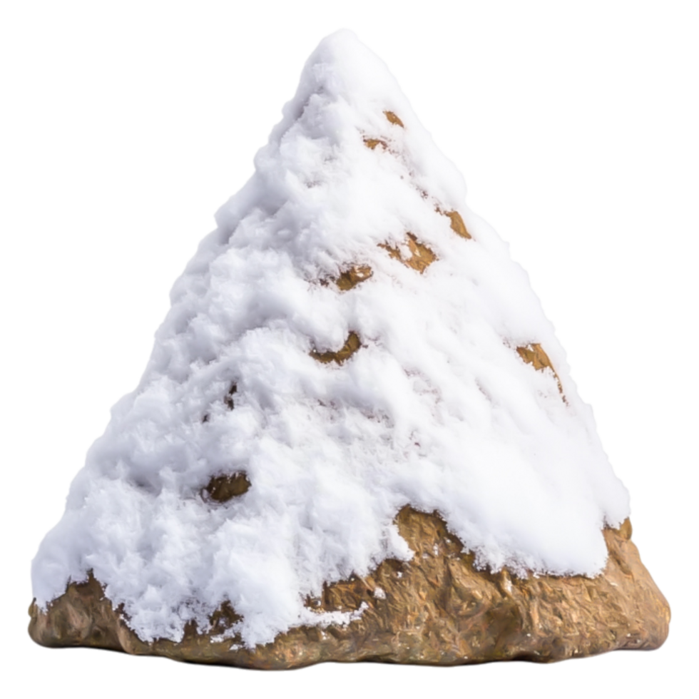 Snow-Capped Mountain Peak with Rocky Base and White Snow Cover png