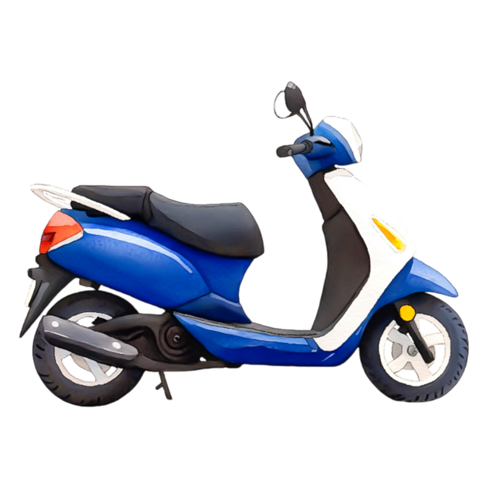 Blue Scooter Side View on for Transportation Theme png