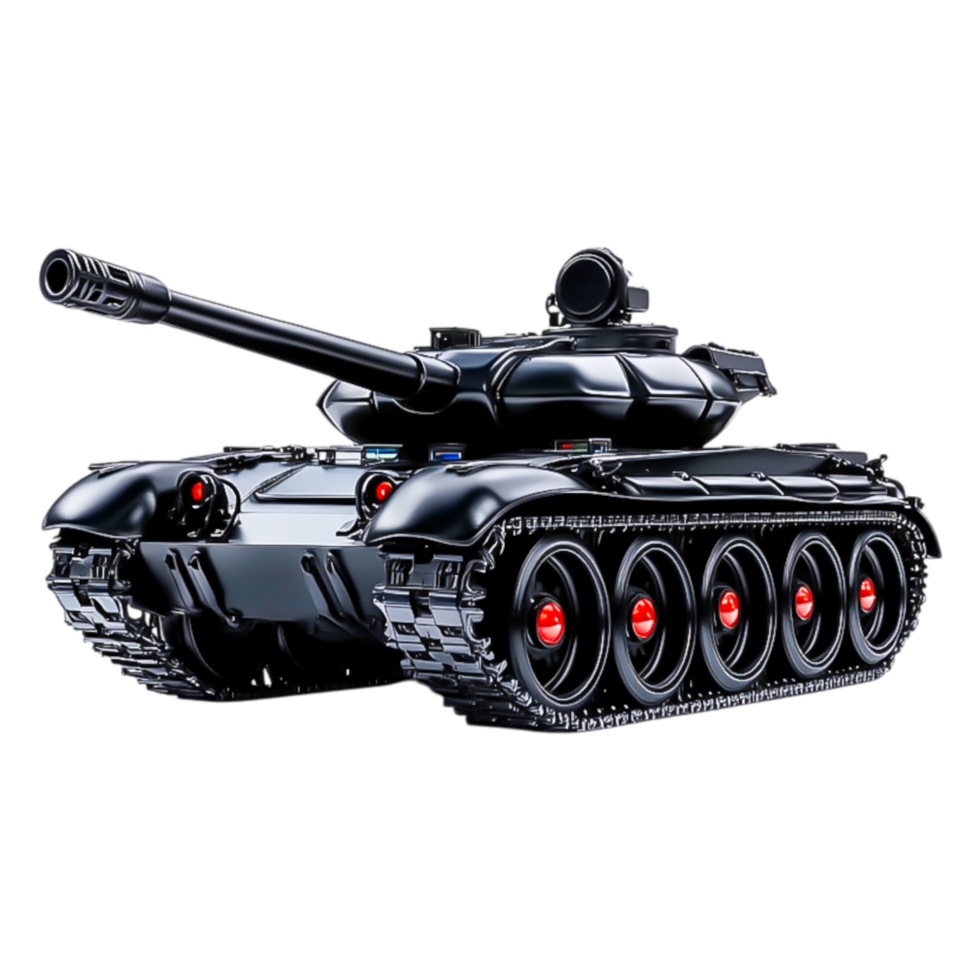 Black Military Tank with Detailed Features and Powerful Design png
