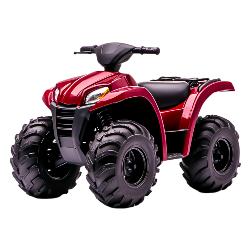 Red All-Terrain Vehicle with Four Large Tires and Powerful Design png