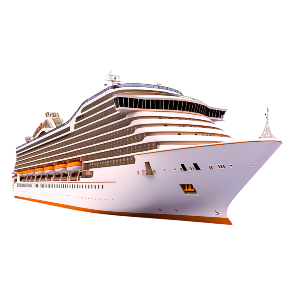 Modern Cruise Ship Sailing on Calm Ocean under Clear Blue Sky png