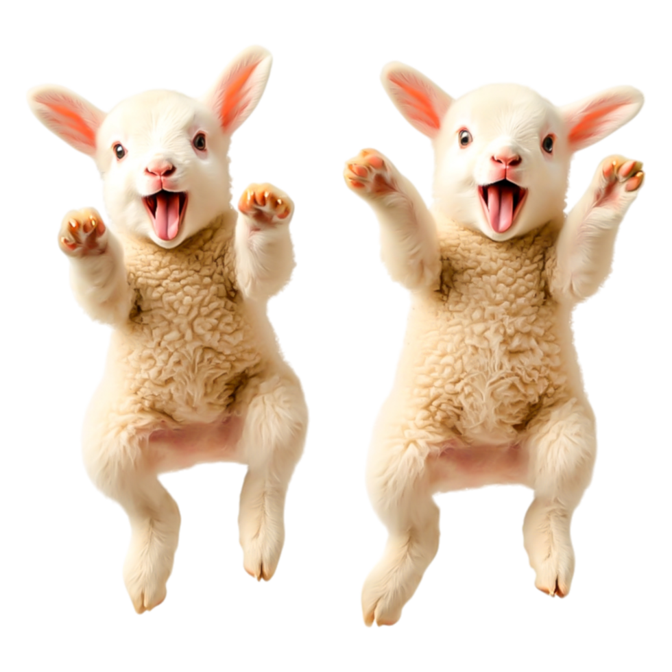Playful Baby Rabbits Sticking Out Tongues in Joyful Expression png