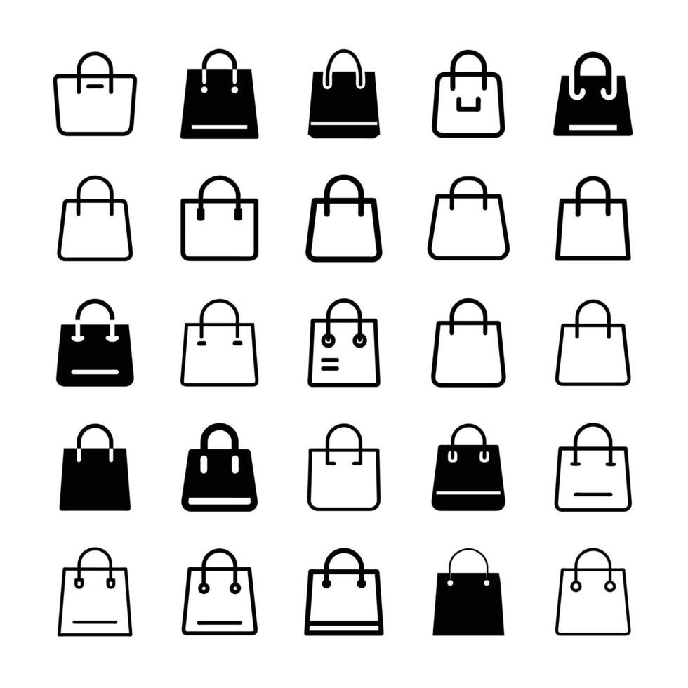 Handbag icon set vector