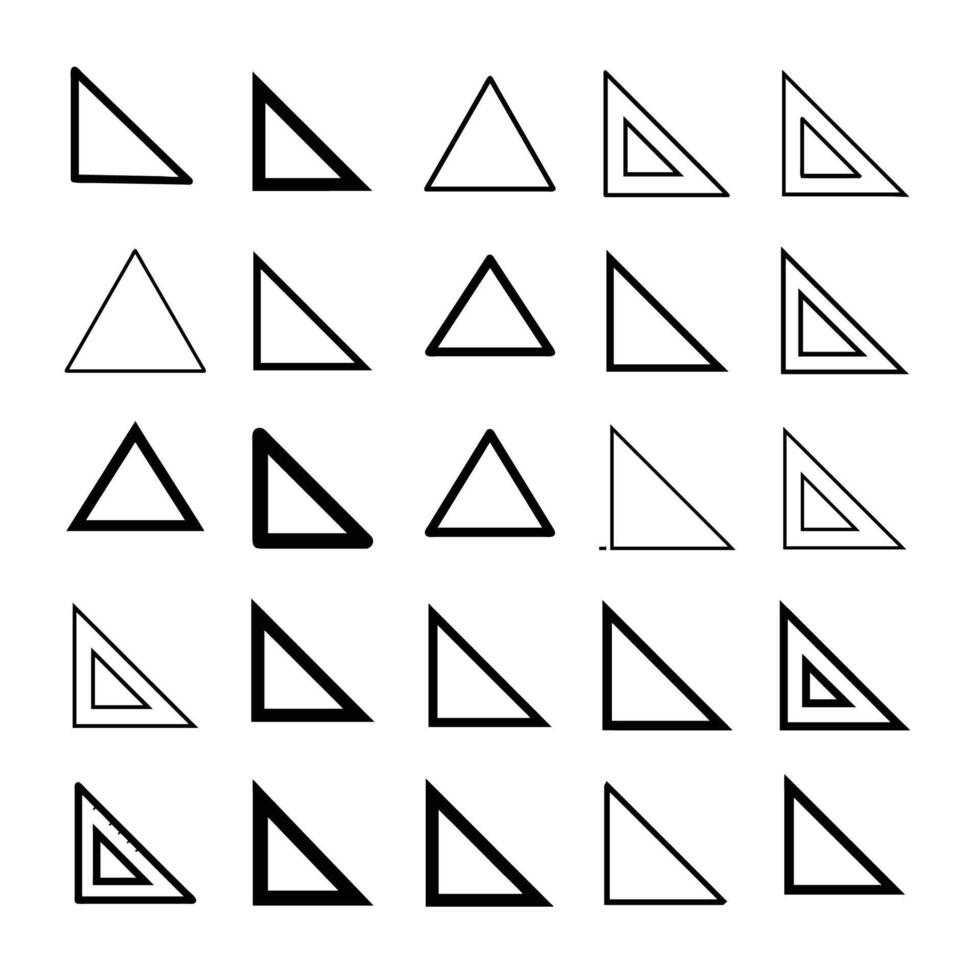 Triangle icon set vector