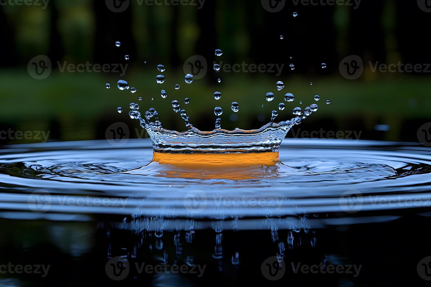 Water Drop Splash Capturing Nature's Fluid Dynamics and Ripple Formation Aesthetics photo