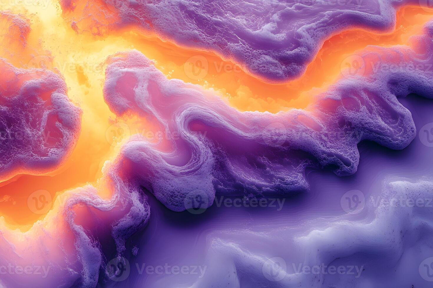 Vibrant Abstract Fluid Art with Bold Purple and Orange Hues photo