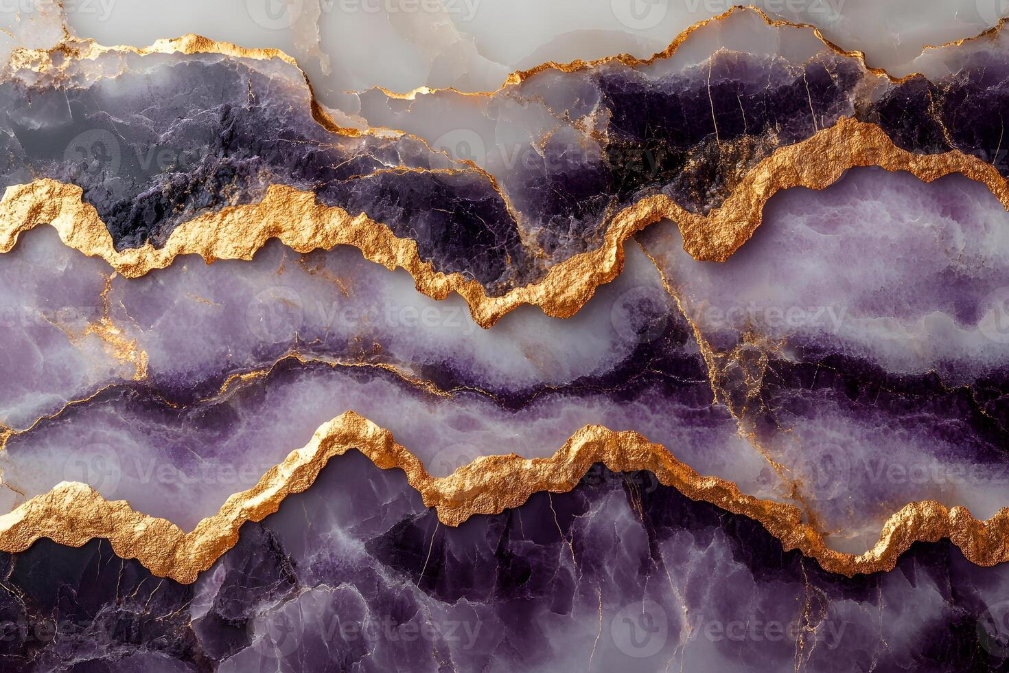 Luxurious Amethyst and Gold Geode Inspired Abstract Design for Elegant Decor photo