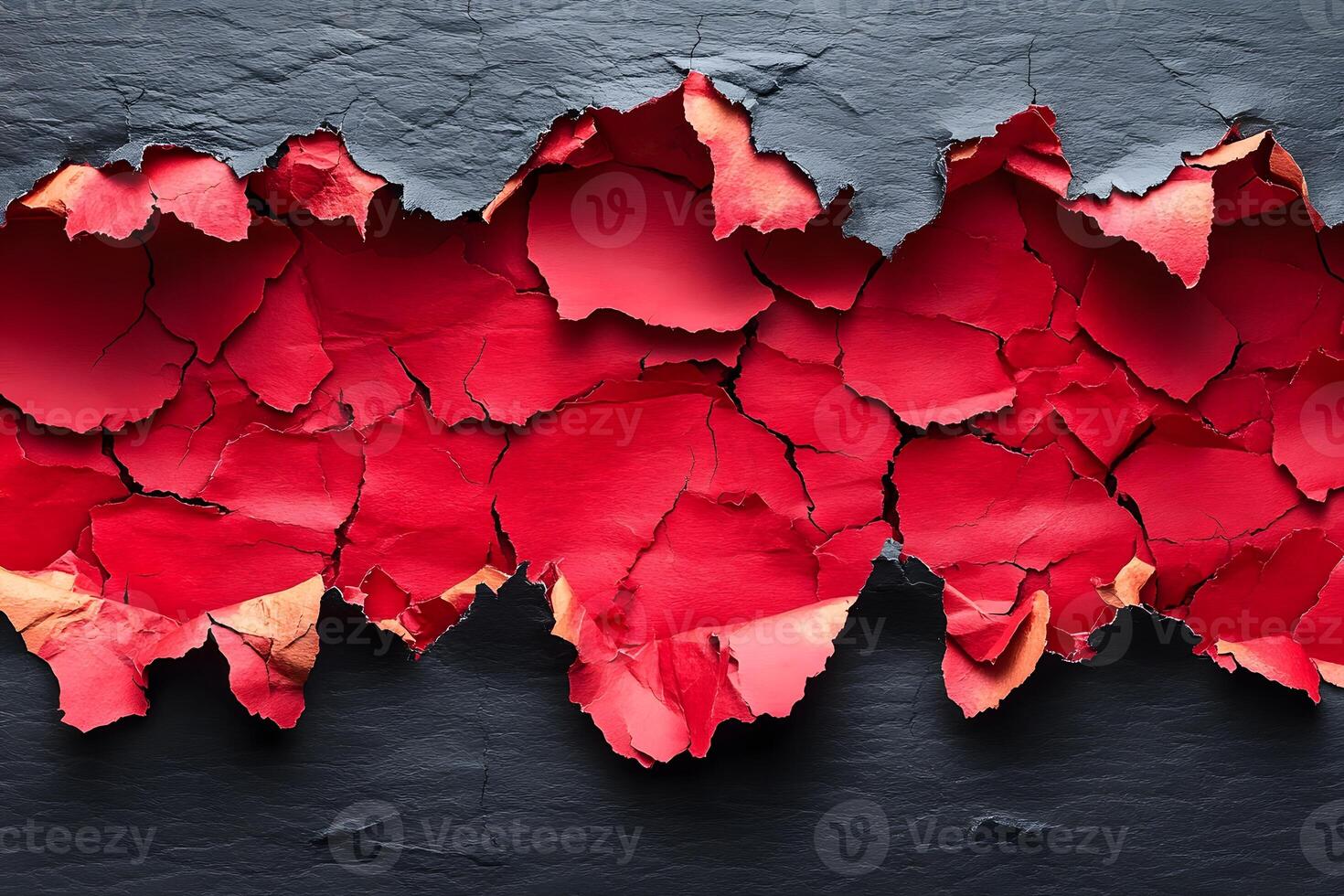 Red Peeling Paint Texture on Dark Background for Creative Design and Art Projects photo
