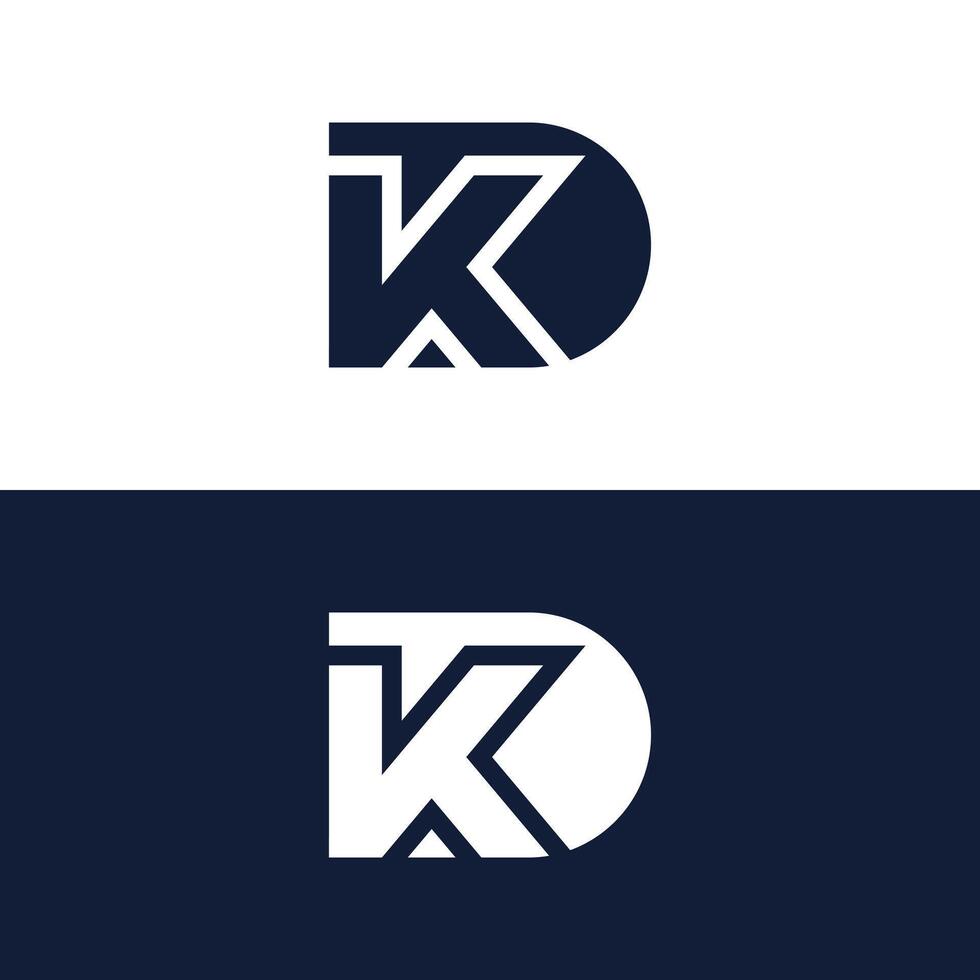 Modern KD logo design. vector