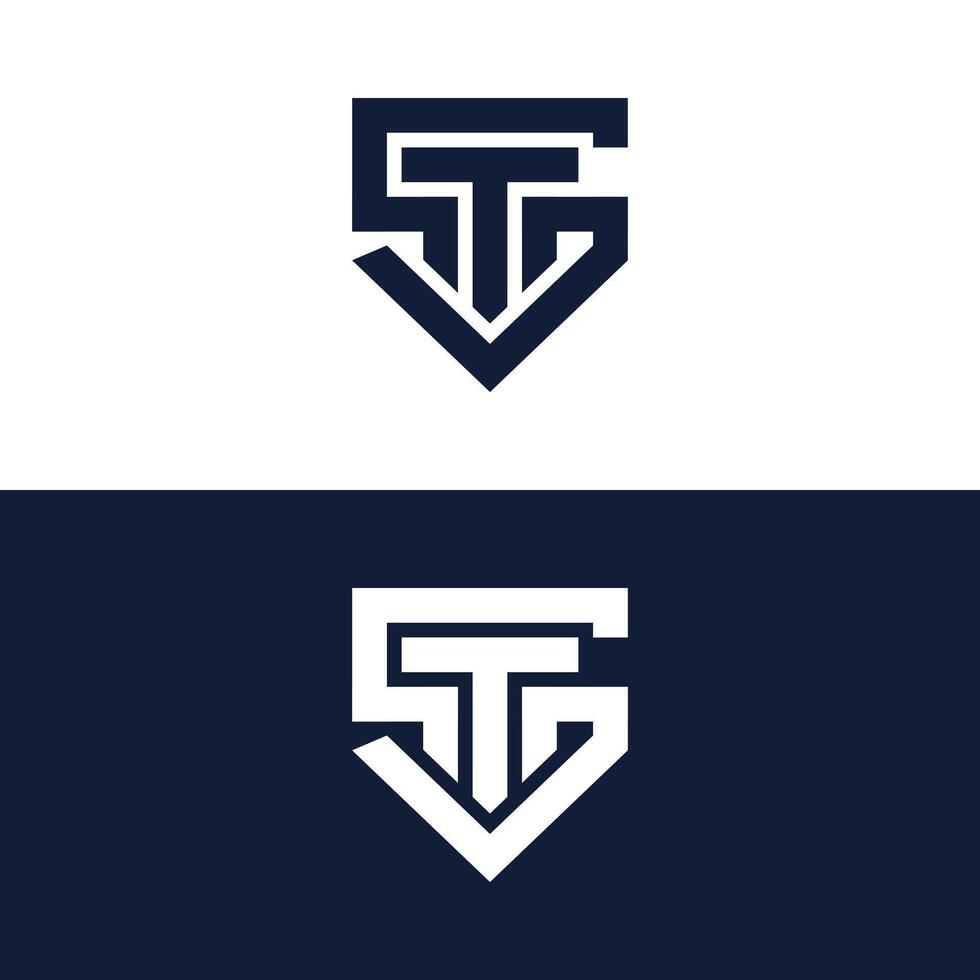 ST or TS shield logo illustration. vector