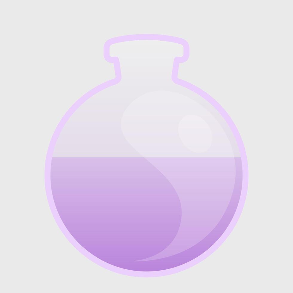 Laboratory transparent glass Flask with purple Liquid Illustration vector