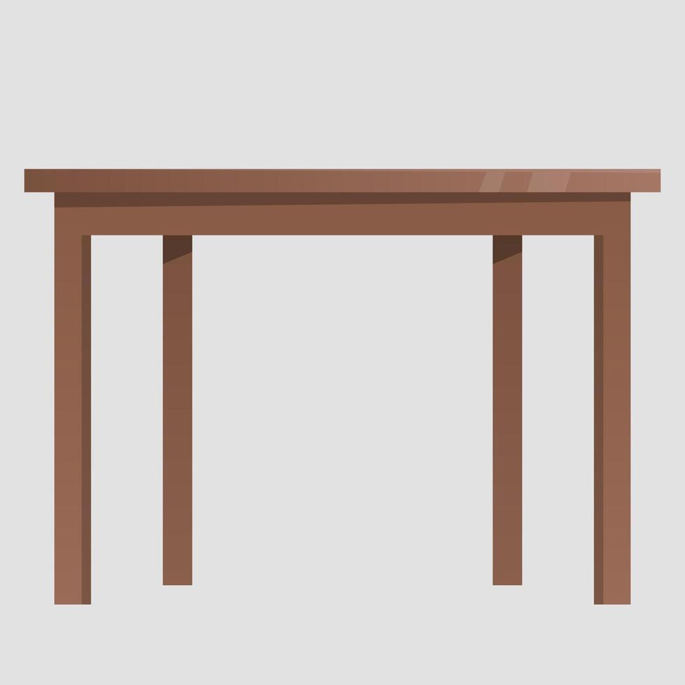 Simple Wooden Table Illustration with Minimalist Design vector