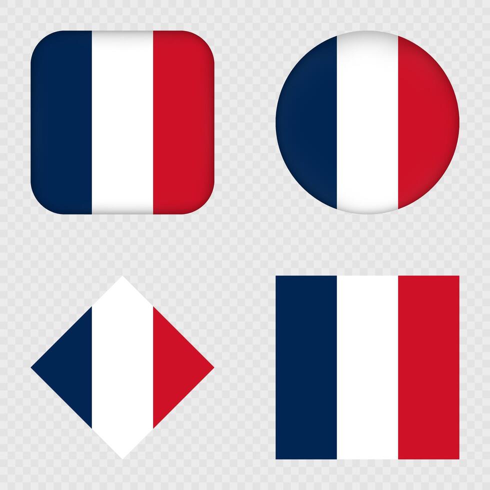 France Flag Icons Pack vector