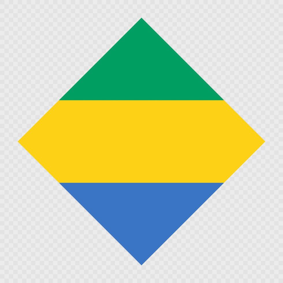 Gabon rhombus flag. illustration. vector