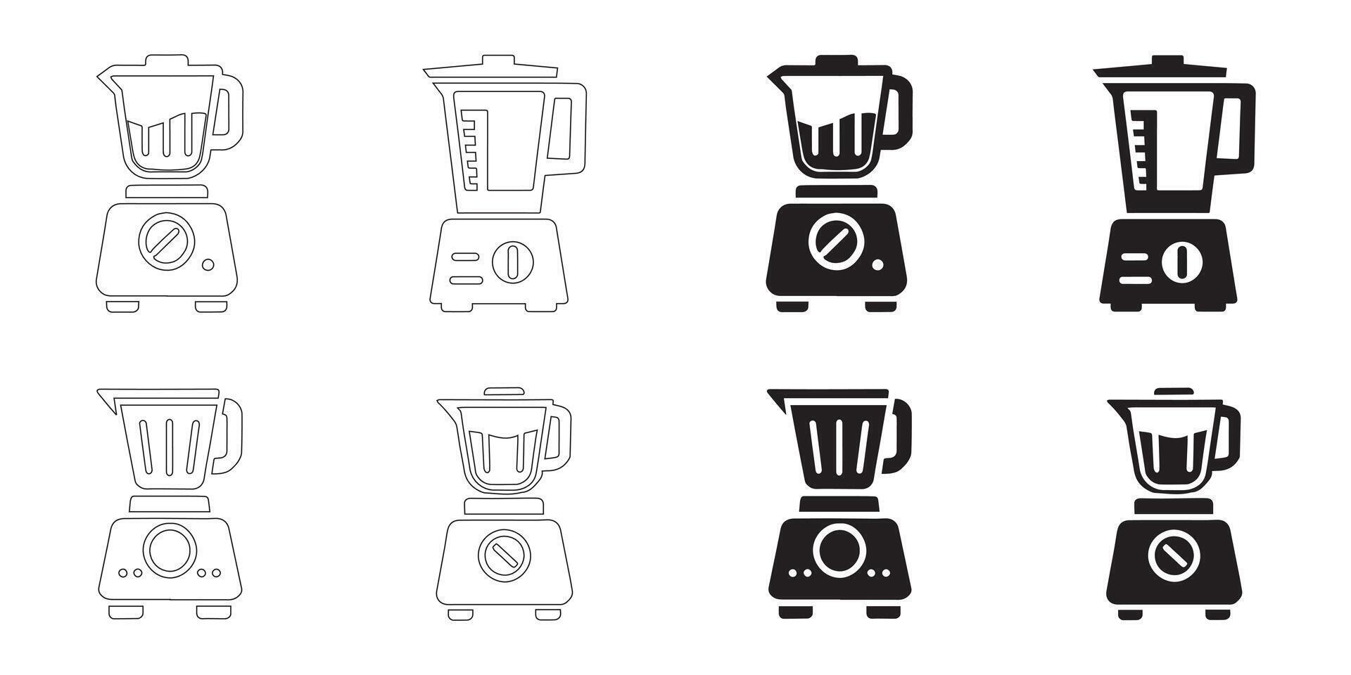 Blender icons set in black vector