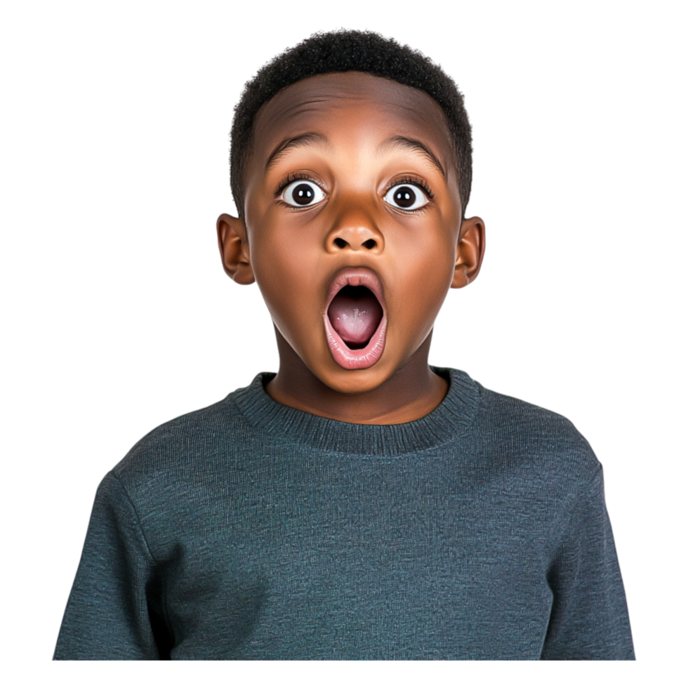Surprised Young Boy Displaying Shock and Amazement with Open Mouth png