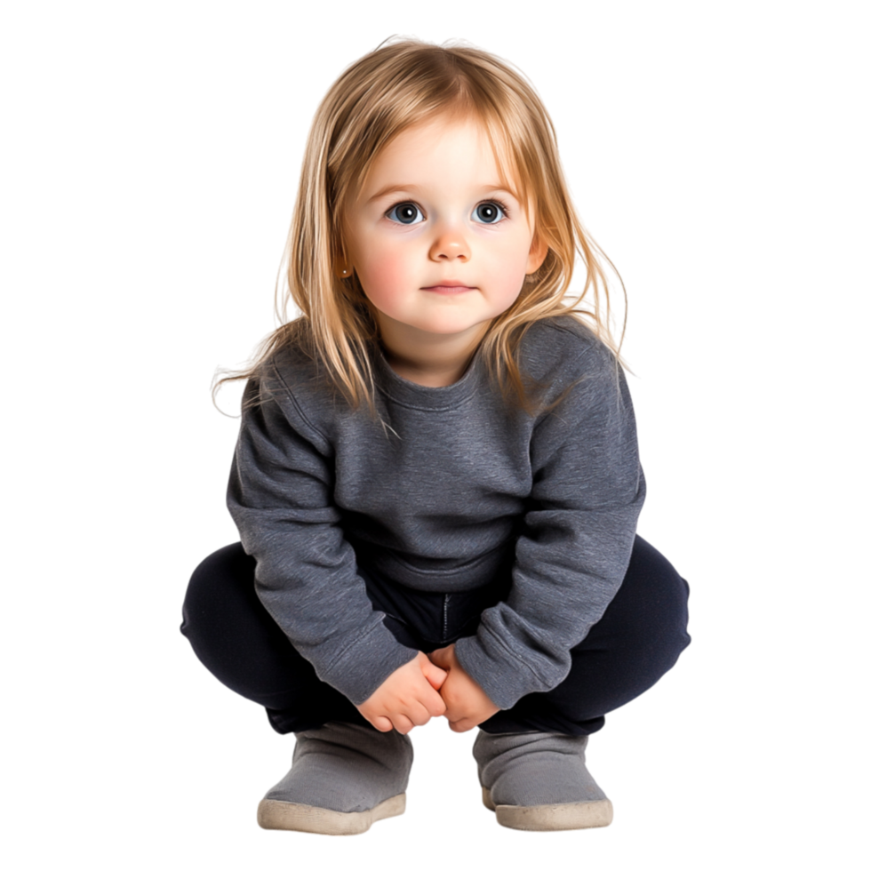 Cute Toddler in Casual Outfit Playing on png