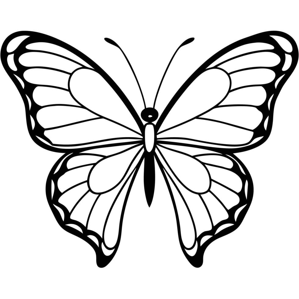 Butterfly silhouette for wall art vector