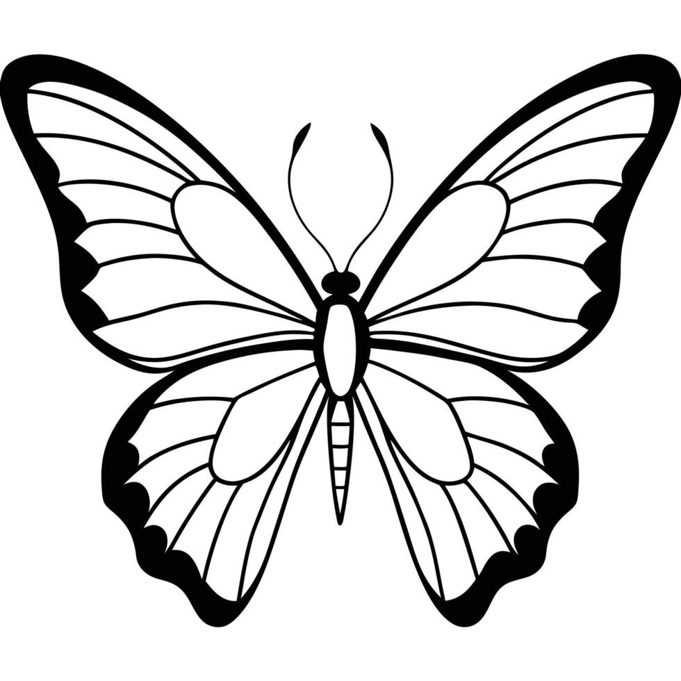 Butterfly silhouette outline vector