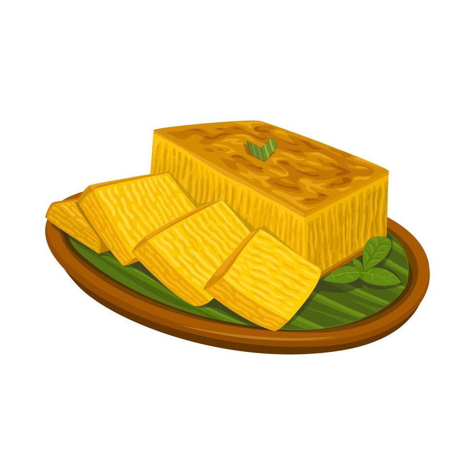 Bika Ambon Traditional Cake From Medan, Sumatera, Indonesia Illustration vector