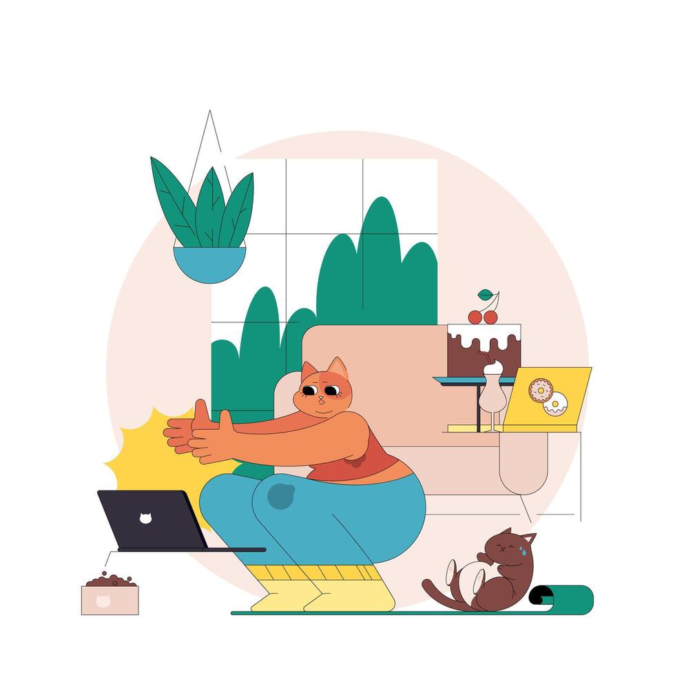 Fitness. Flat Illustration vector