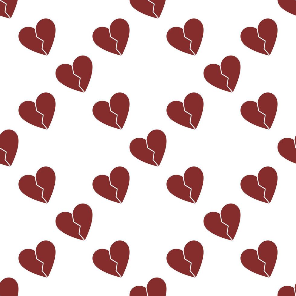 Broken Heart seamless pattern or Divorce background vector