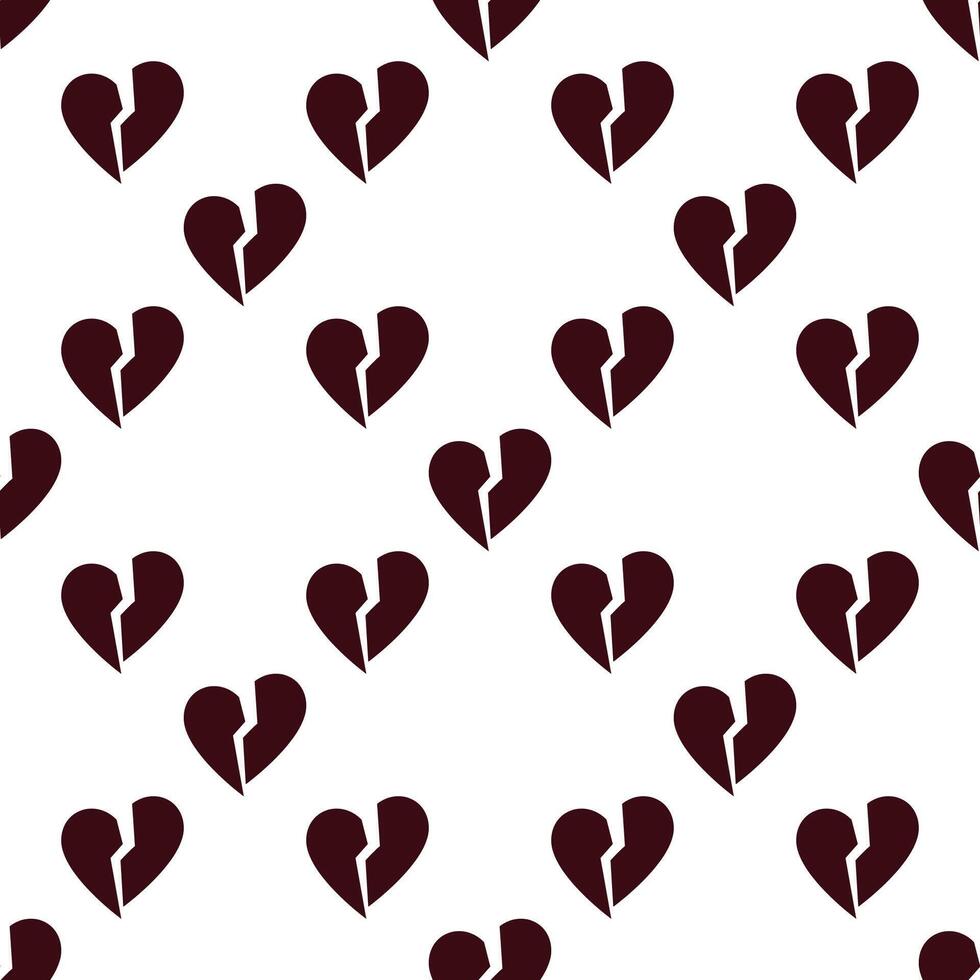 Breakup or Heartbreak modern seamless pattern Broken Heart background vector