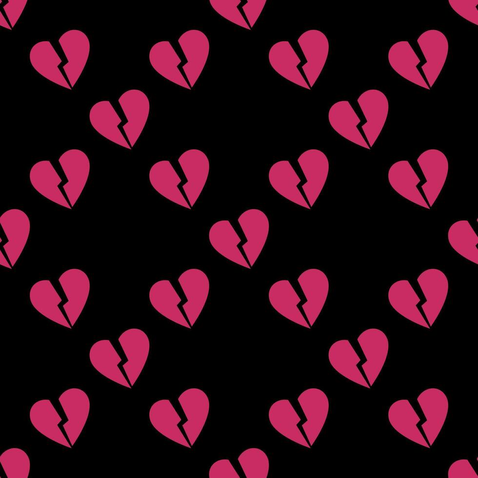 Heartbreak or Breakup red seamless pattern - heart background vector