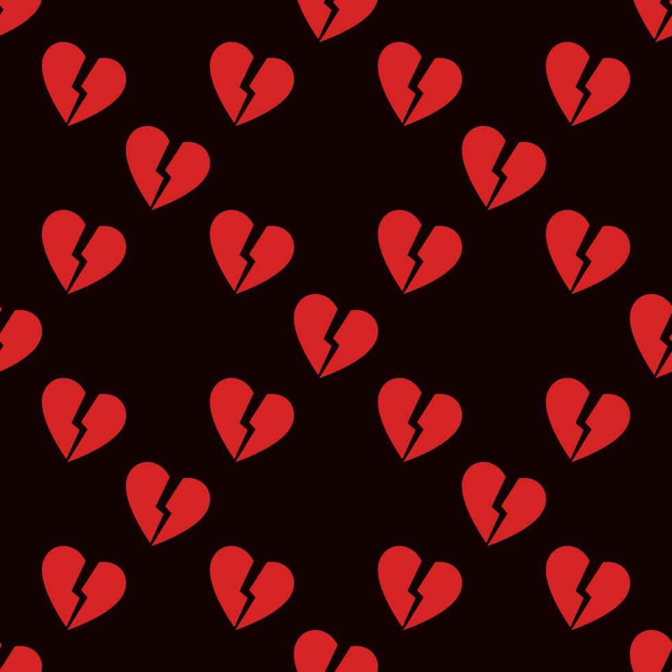 Heartbreak or Breakup seamless pattern - heart background vector