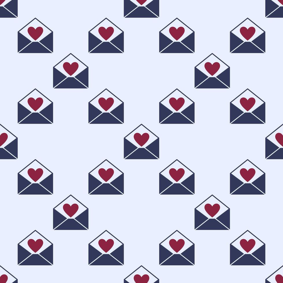 Letter or Message with Heart seamless pattern - love letter background vector