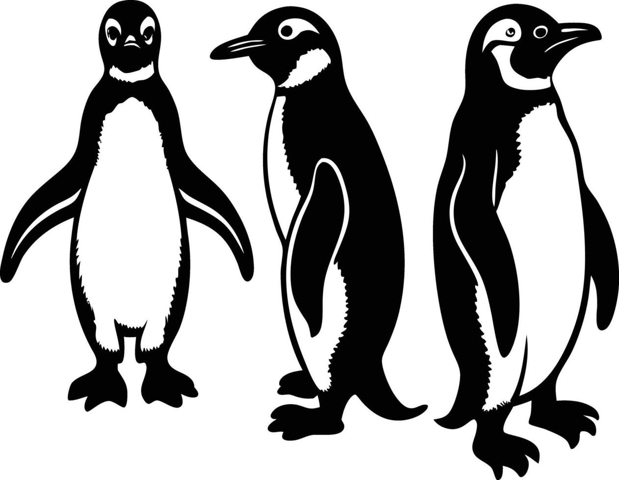 Three Penguins Illustration vector