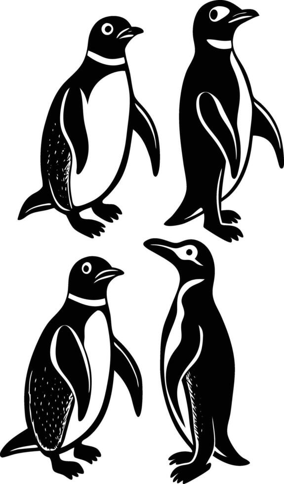 Four Penguins Illustration vector
