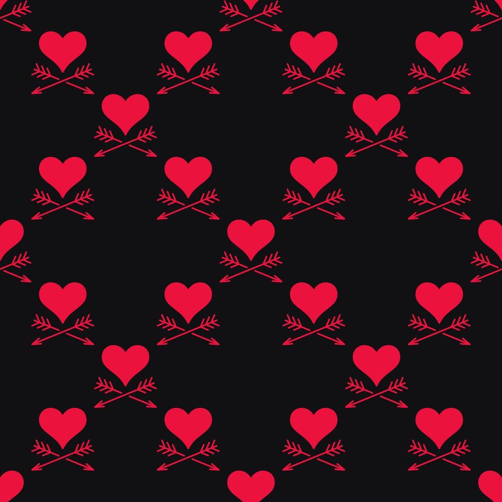 heart with 2 arrows seamless pattern or Love background vector