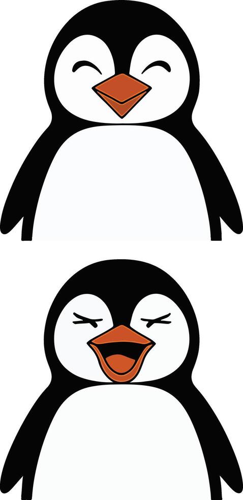Cute Smiling Penguins vector