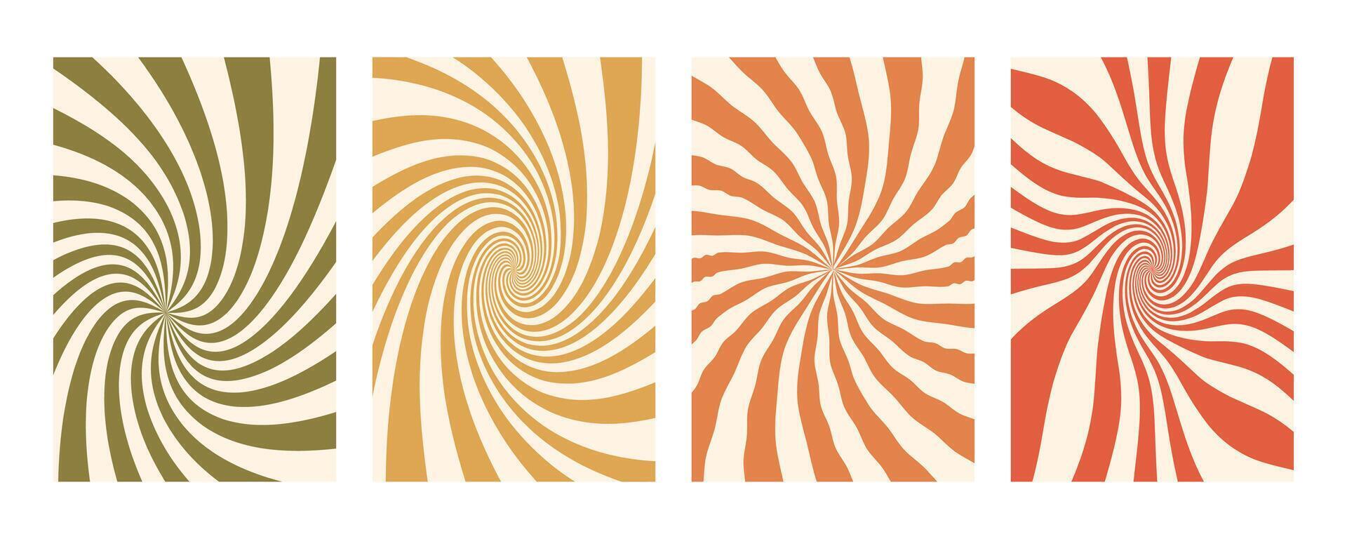 Groovy swirl set. Hand drawn groovy, hippie backgrounds. Y2k aesthetic. Distorted swirl stripes, warped streaks, fluid liquid lines, doodle waves. Swirl rectangle templates collection. vector