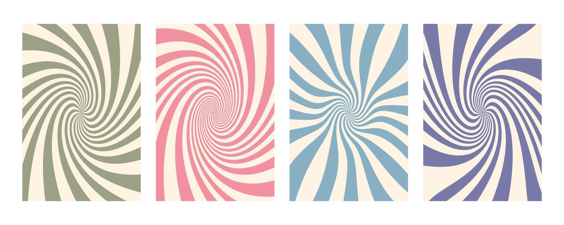 Groovy swirl stripe collection. Hand drawn groovy, hippie backgrounds. Y2k aesthetic. Distorted swirl stripes, warped streaks, fluid liquid lines, doodle waves. Swirl rectangle templates collection. vector