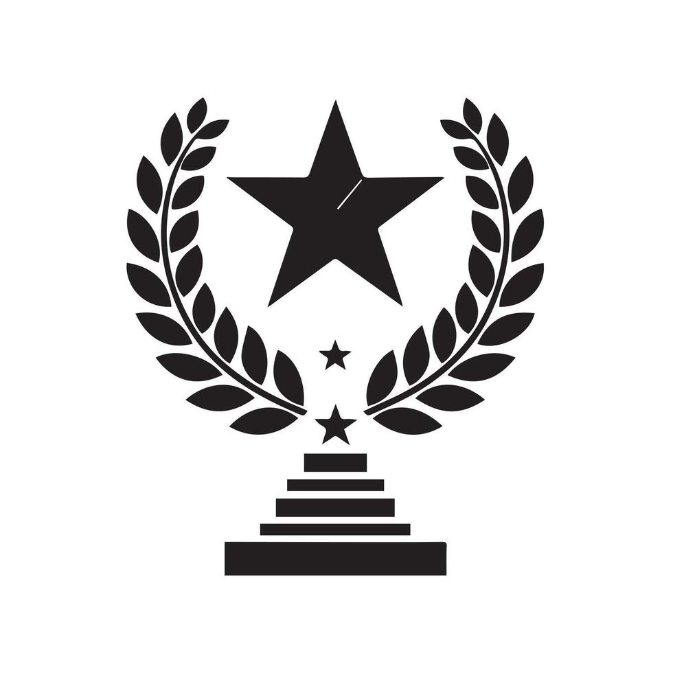 Stylish Black and White Trophy Graphic Design vector