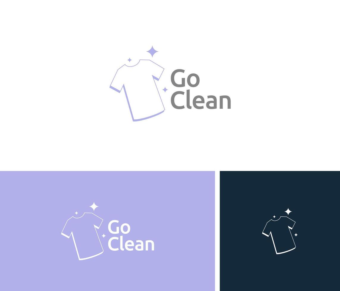 laundry logo design with clothes illustration vector