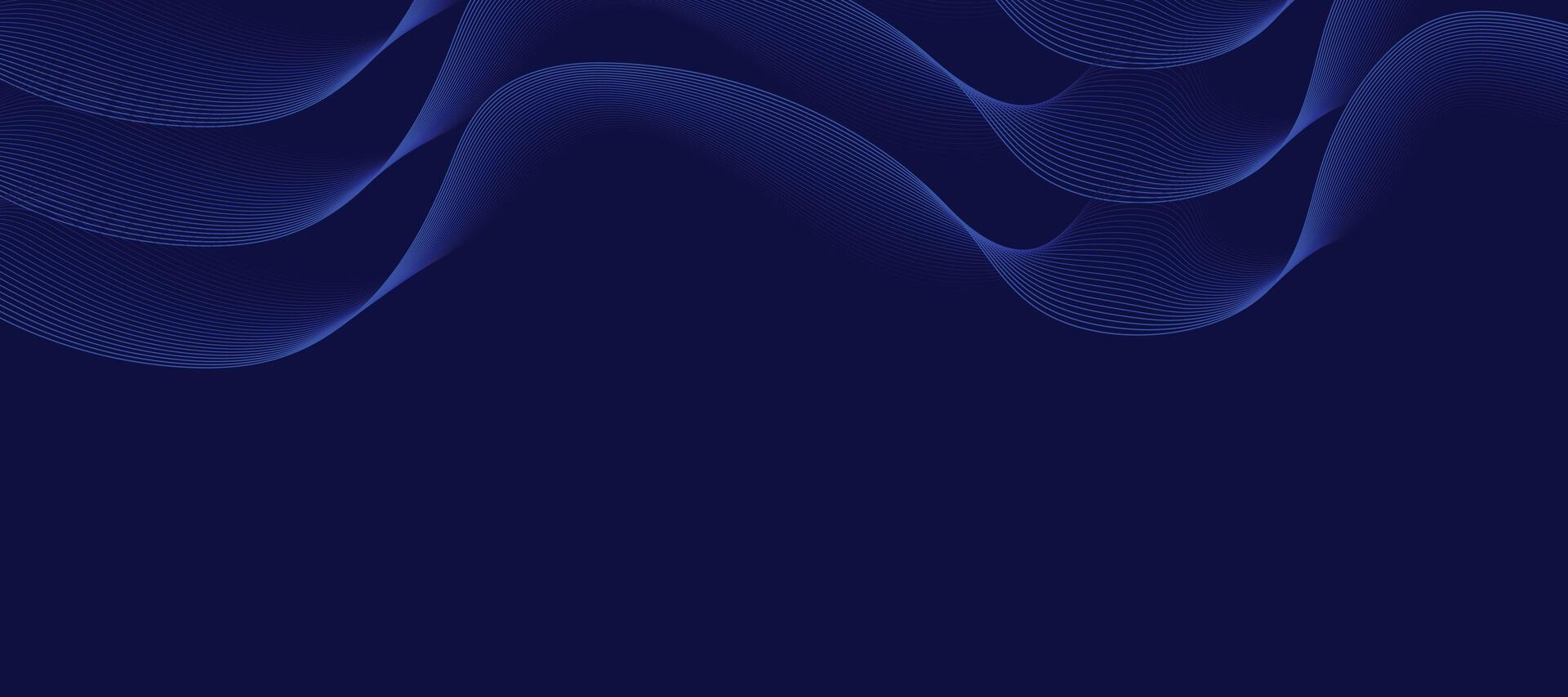 Dark blue abstract flowing waves with smooth curves and vibrant textures for creative digital art and visual design projects vector