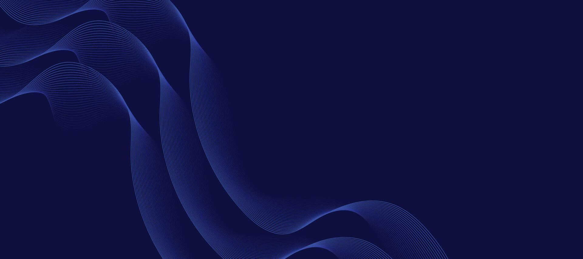 Dark blue flowing abstract waves with smooth digital texture and glowing effects for contemporary design backgrounds vector
